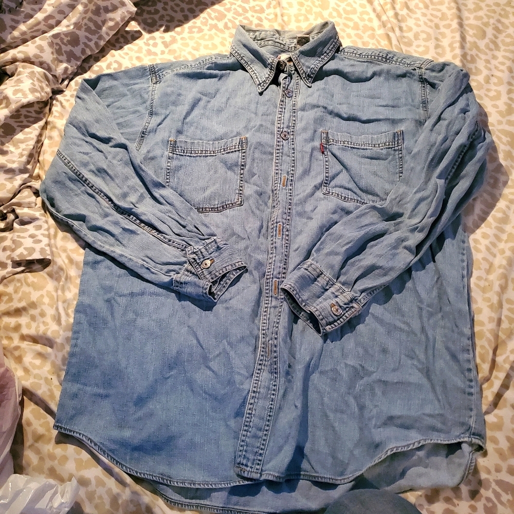 Men's large Jean button up